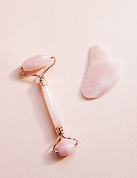 Gua Sha and Roller - Quartz