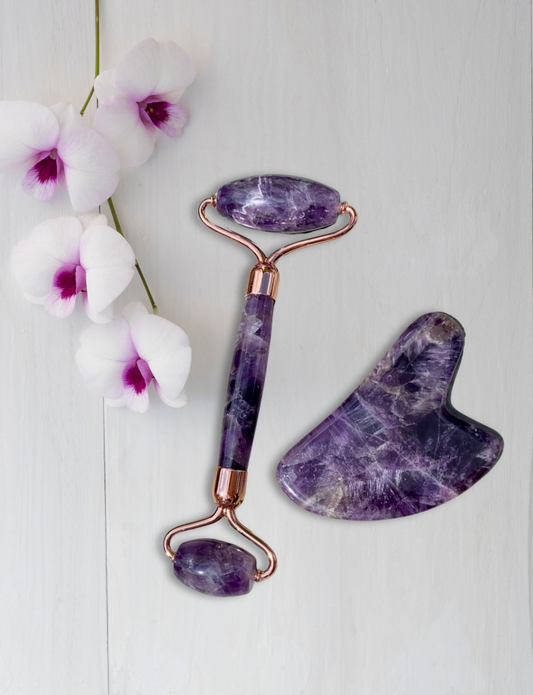 Gua Sha and Roller - Amethyst