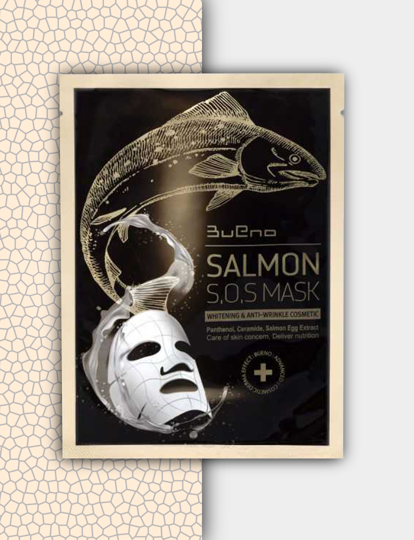 masque anti rides; Bueno; masque lutte signe de vieillesse; masque au saumon; masque à la vitamine C; naturel; k-beauty; beauté coréenne; clean beauty; skincare