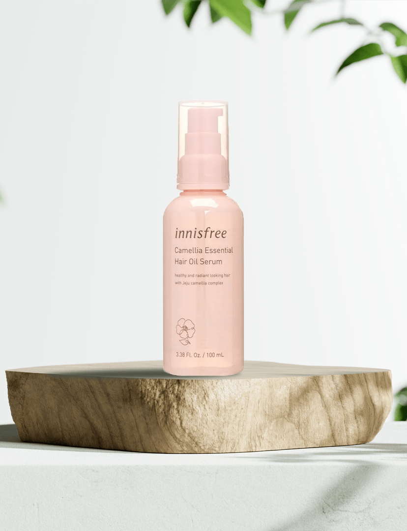 Innisfree; huile sérum pour cheveux; camélia; cheveux souples; traitement des fourches; cheveux soyeux; réparation des cheveux; naturel; k-beauty; beauté coréenne; clean beauty; skincare